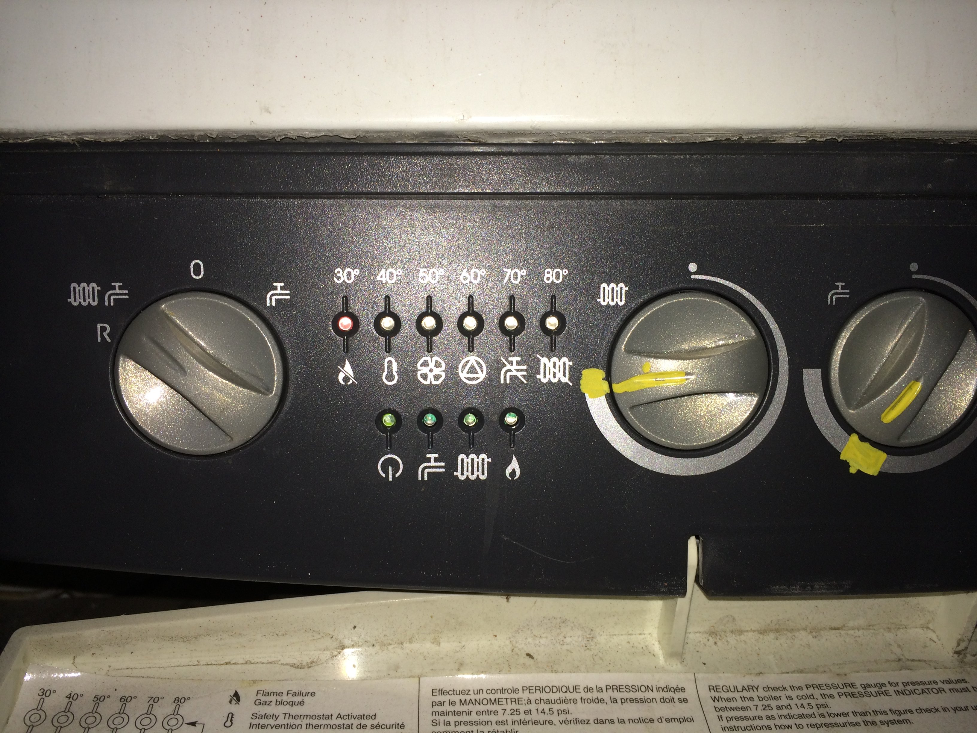 Baxi HE 105 Boilers 30 Degrees Light Flashing